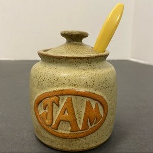Vintage Boho Pottered Jam Crock Jar